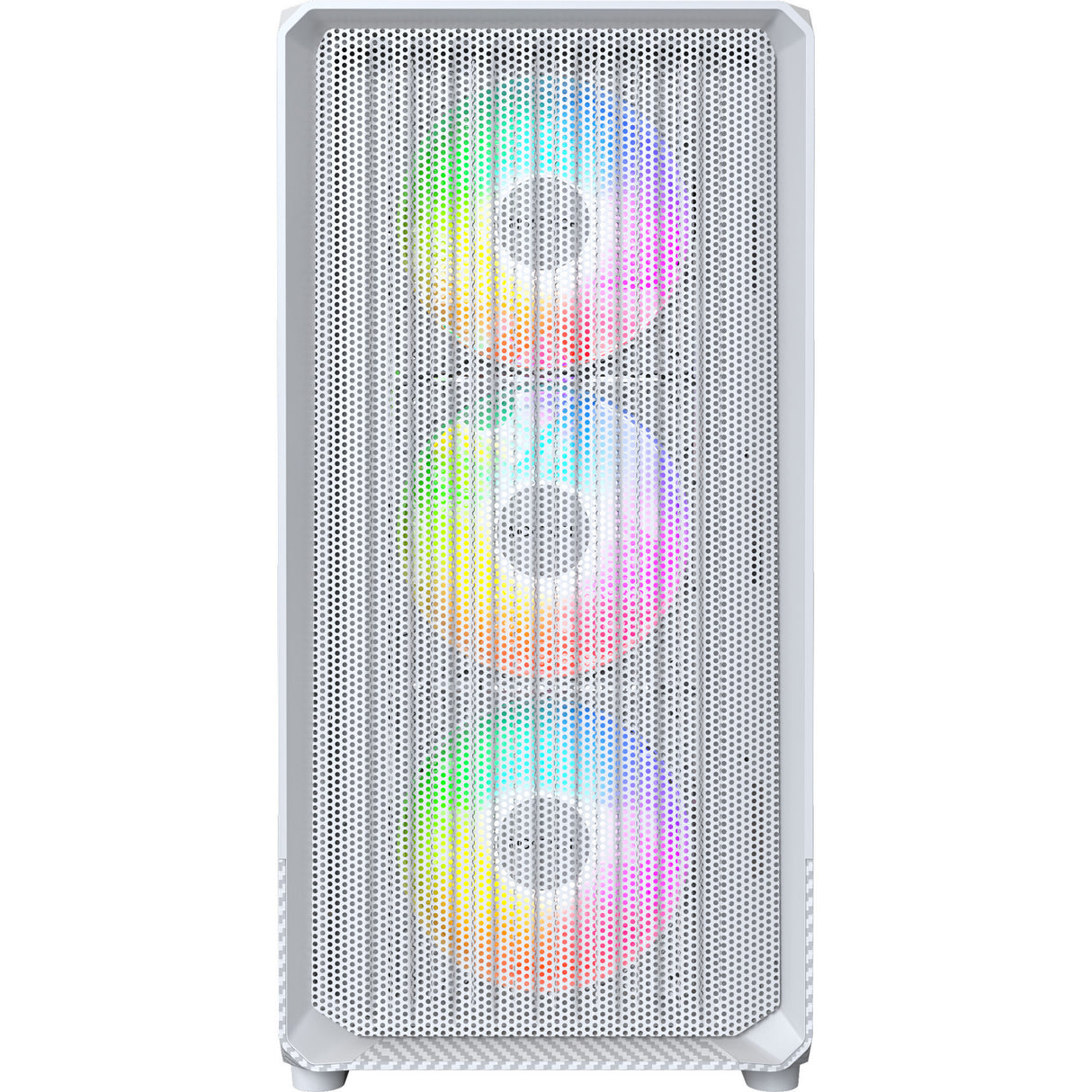 Boîtier tour midi Montech x5m (blanc | 2x USB-A | 1x USB-C | RGB | verre trempé)