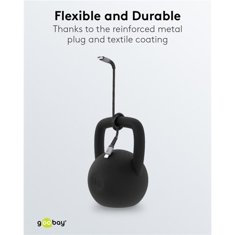 Goobay Chargeur rapide USB-C nano (65 W) et câble textile USB-C