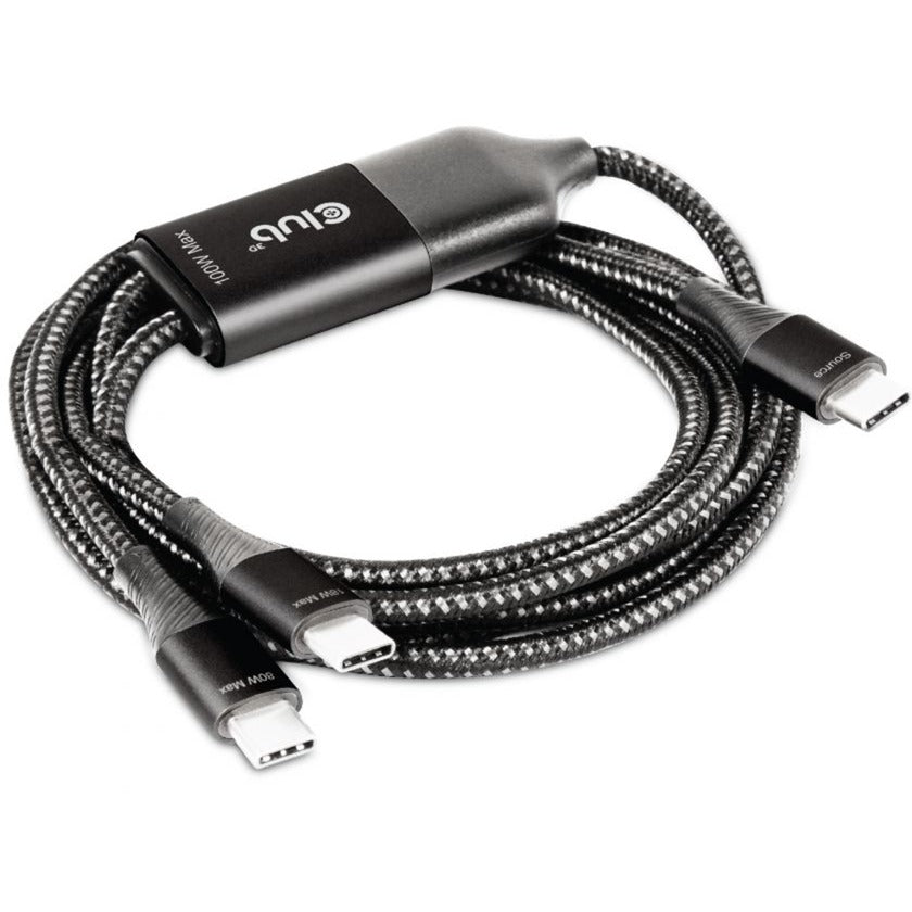 Club 3D USB Type-C, câble de chargement en Y vers 2x câble répartiteur USB Type-C (noir, 1,83 mètres, max. 100 W)