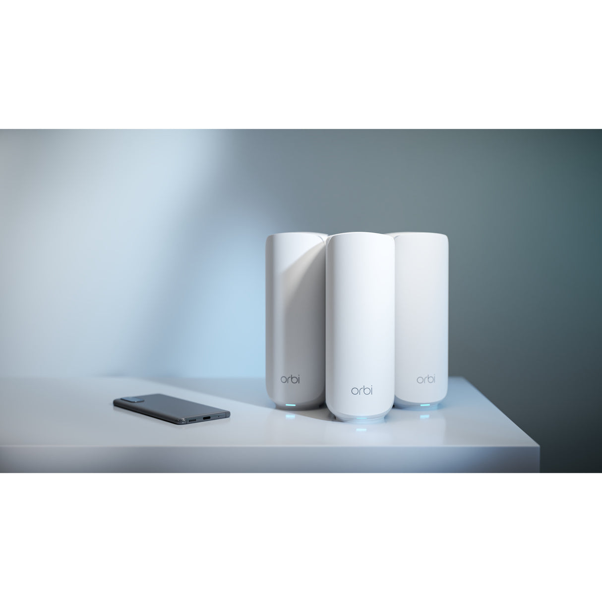 Netgear Orbi 370 Système maillé WiFi, système maillé WiFi 7 double bande, routeur maillé 3 pièces (blanc, 1x routeur Orbi WiFi 7 (RBE371), 2x satellites Orbi WiFi 7 (RBE370))
