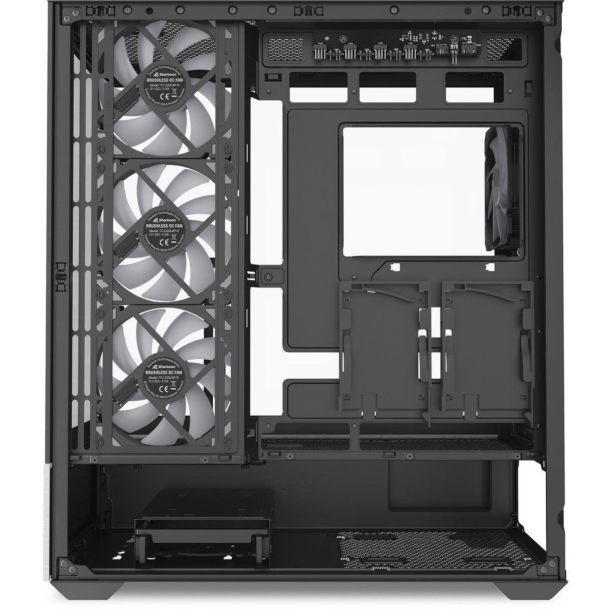 Boîtier tour midi Sharkoon ak7 argb (noir | 2x USB-A | 1x USB-C | RGB | verre trempé)