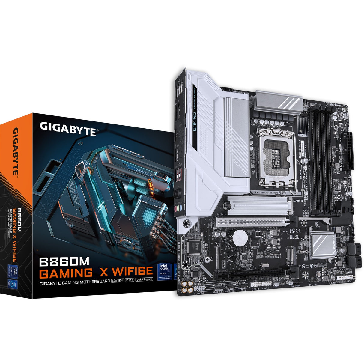 Carte mère Gigabyte B860M Gaming x WiFi 6E Socket 1851 (RAID, LAN 2,5 Go, WiFi 6E, BT, Son, µATX)