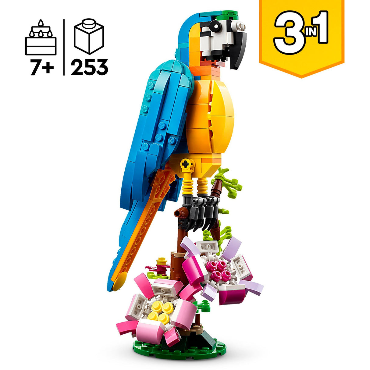 Lego Creator 3en1 perroquet exotique - grenouille - ensemble de jouets animaux poisson pour enfants - 31136