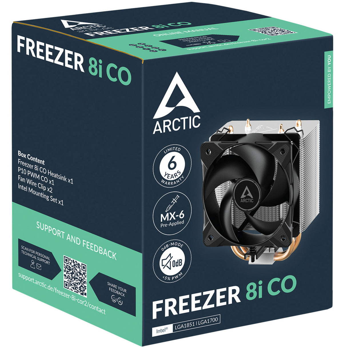 Refroidisseur de processeur Arctic congélateur 8i co (PWM 4 broches)