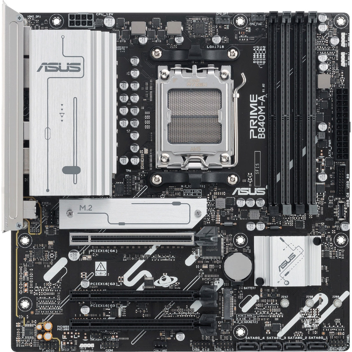 Carte mère Asus Prime B840M-A-CSM Socket AM5 (2,5 Go-LAN, son, µATX)