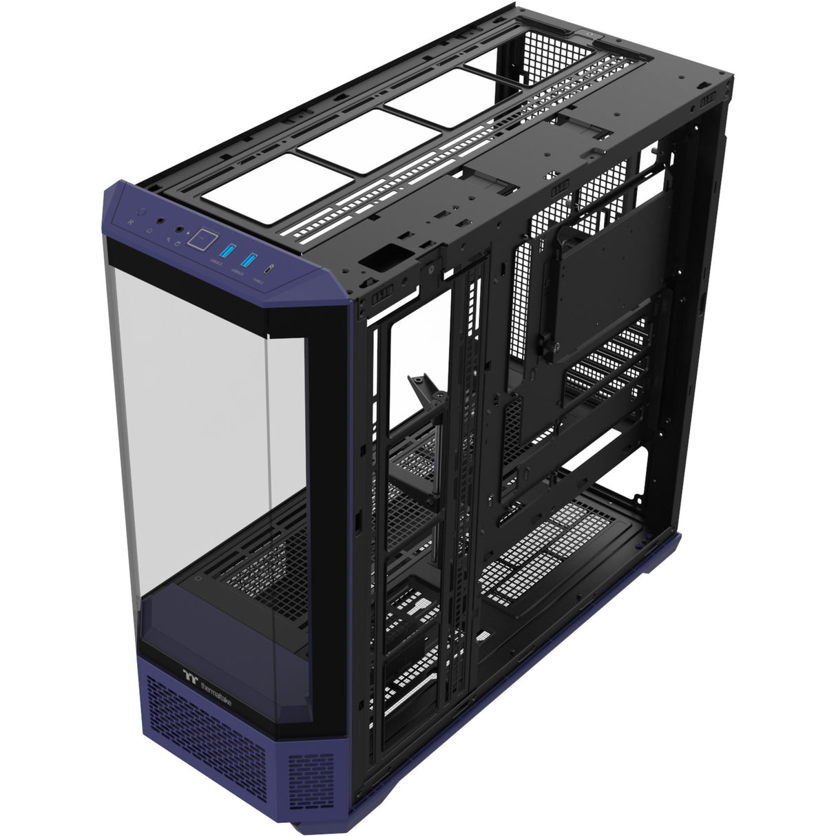 Thermaltake view 600 tg future dusk big tower behuizing (paars zwart | 2x usb-a | 1x usb-c | tempered glass)