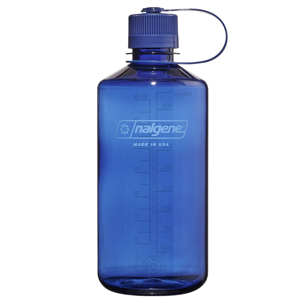 Bouteille d'eau Nalgene à bouche étroite, gourde de 1 litre (bleu clair)