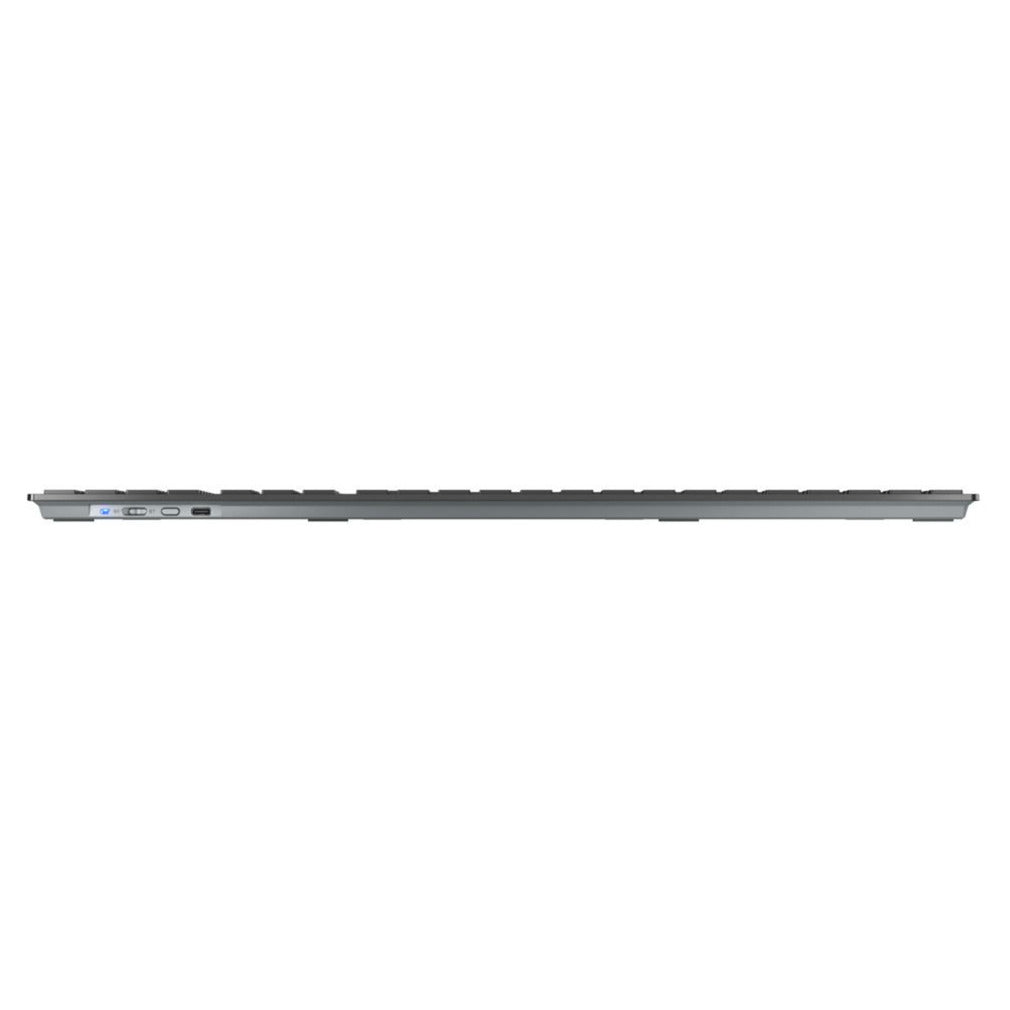 Cherry KW 9100 slim, clavier (noir argenté, disposition UE (QWERTY), commutateurs à ciseaux, ABS, USB-C, 2,4 GHz, Bluetooth)