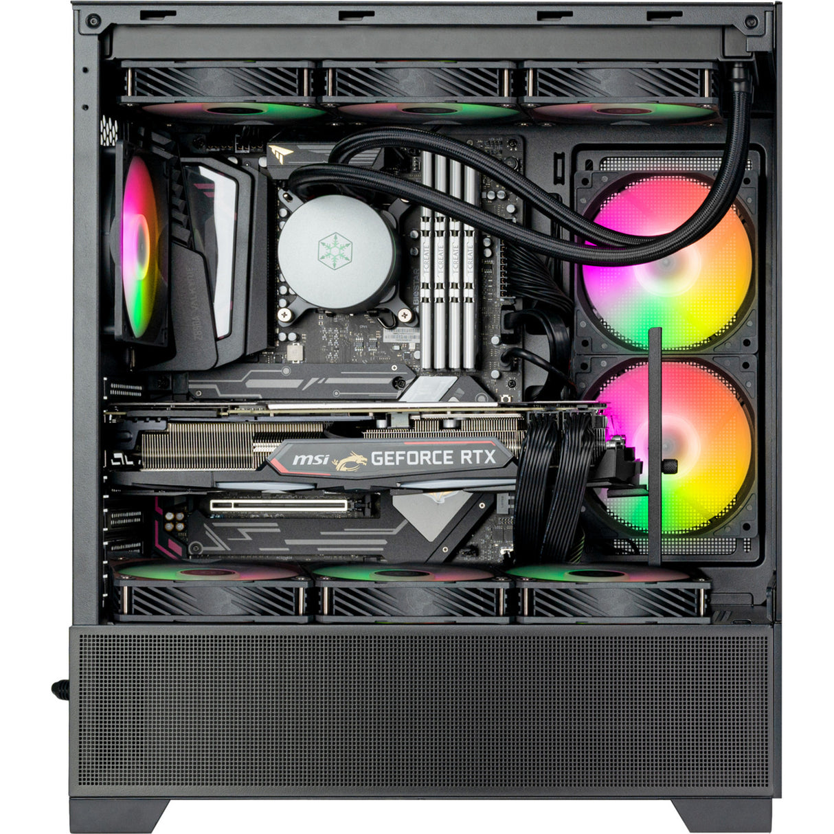 Boîtier mini tour Silverstone lucid 05 (noir | 2x USB-A | 1x USB-C | RVB | verre trempé)