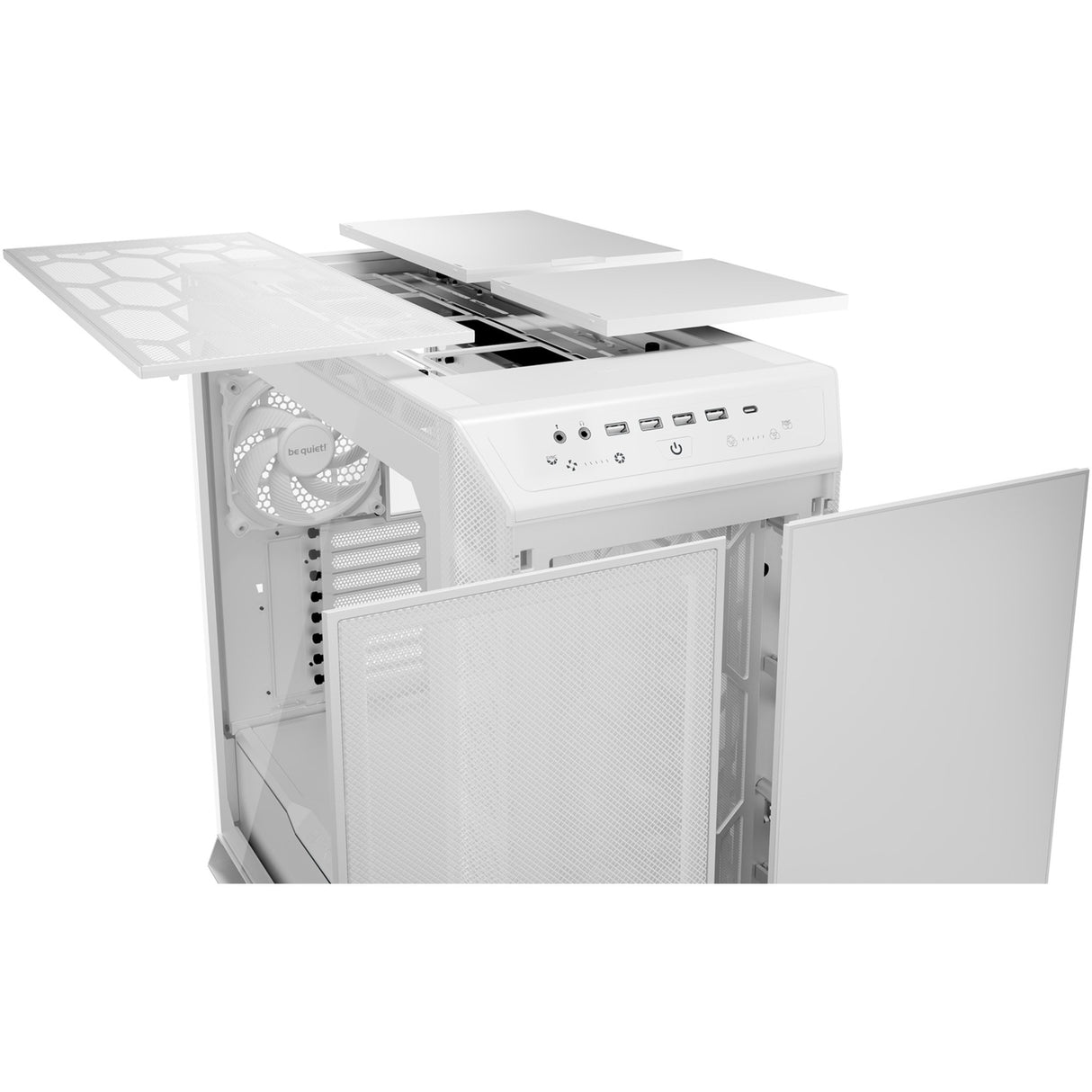 Soyez silencieux! boîtier grande tour dark base pro 901 (blanc | 4x USB-A | 1x USB-C | RVB | verre trempé)