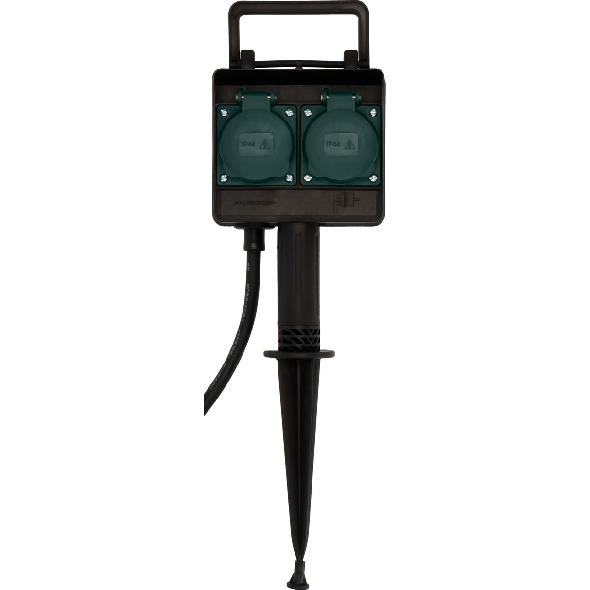 Prise de jardin Brennerstuhl avec piquet de terre 1154430 (noir, 1,4 mètre, IP44)