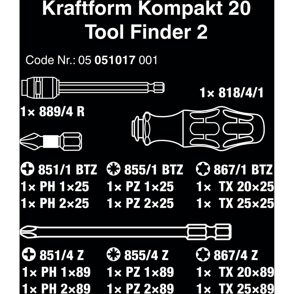 Wera kraftform compact 20 jeu de tournevis jeu de tournevis kraftform compact 20