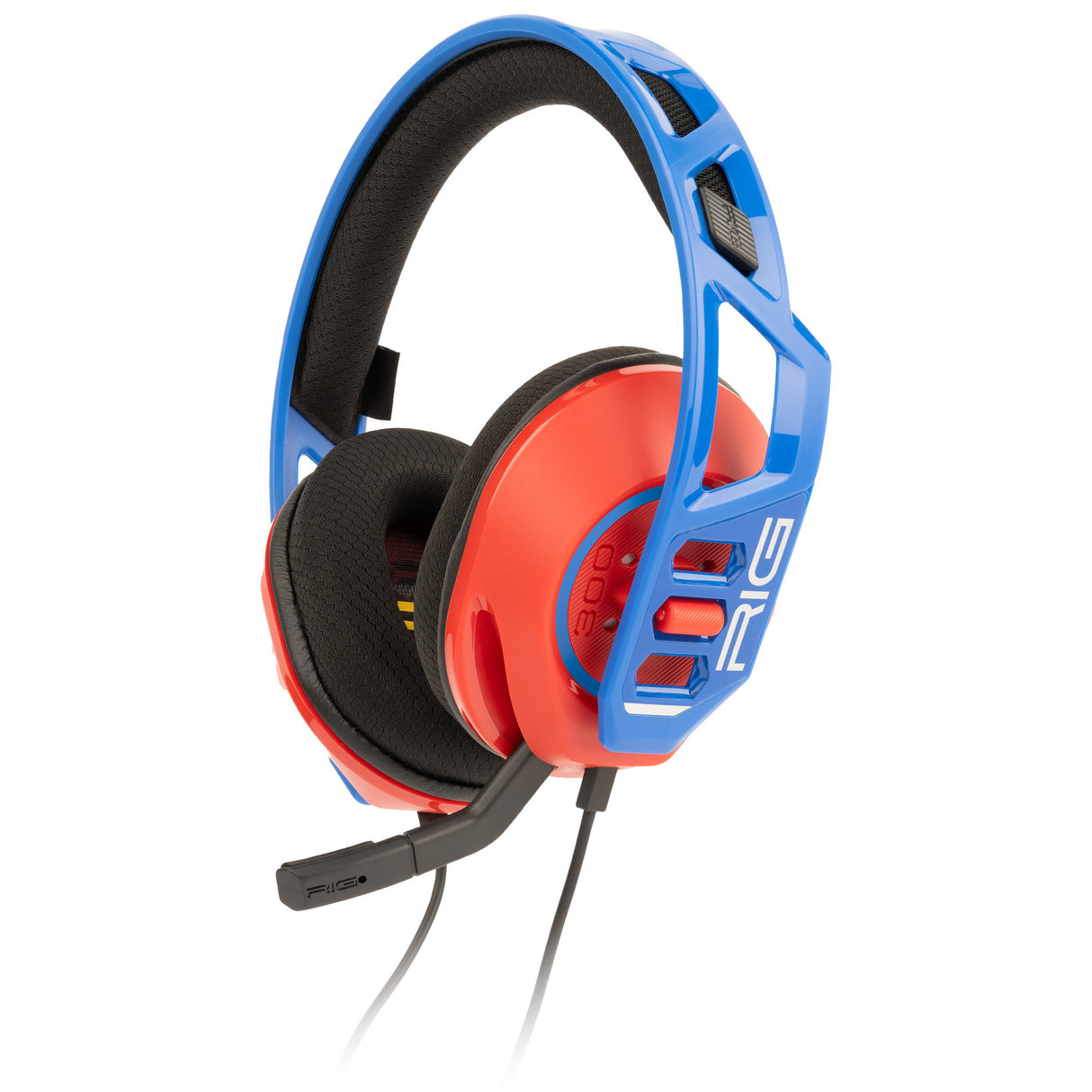 Casque de jeu supra-auriculaire Nacon rig 300 pro hn (rouge bleu, nintendo switch, nintendo switch 2, playstation 5, playstation 4, xbox, windows)