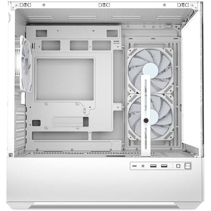 Boîtier mini tour Sharkoon mk6 rgb (blanc | 2x usb-a | 1x usb-c | rgb | verre trempé)