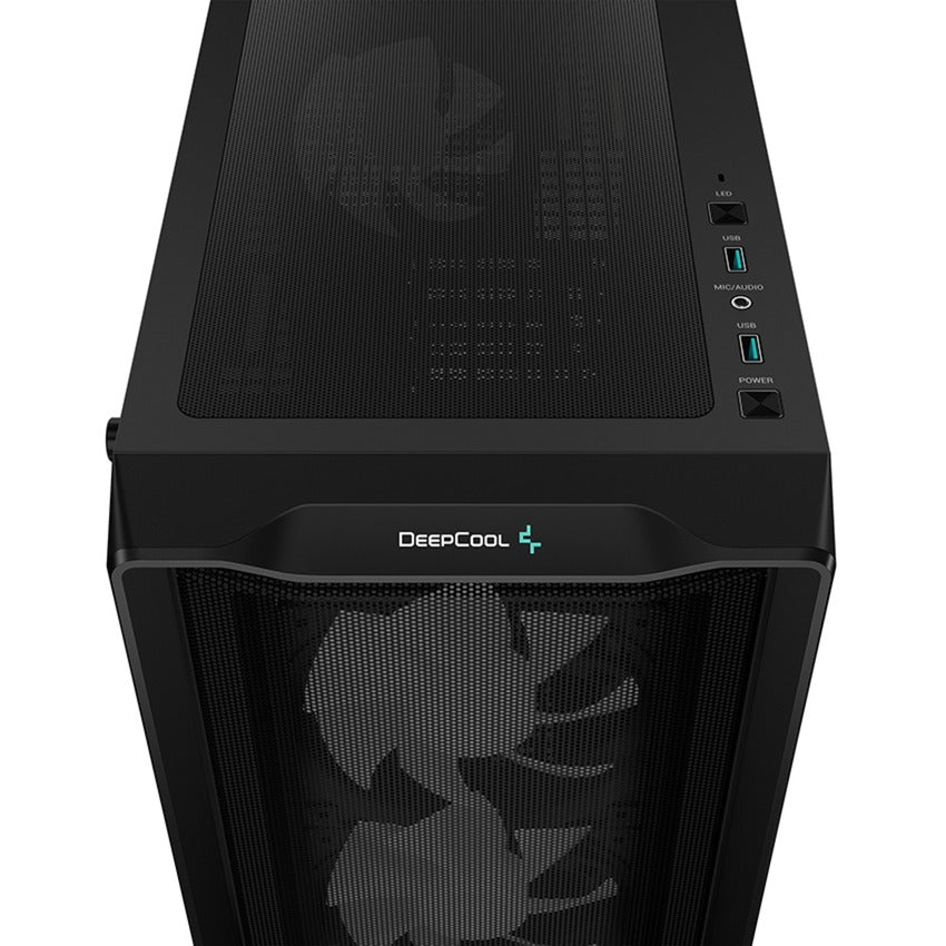 Boîtier tour midi Deepcool CC560 Mesh V2 (noir | 2x USB-A | RVB | Fenêtre)