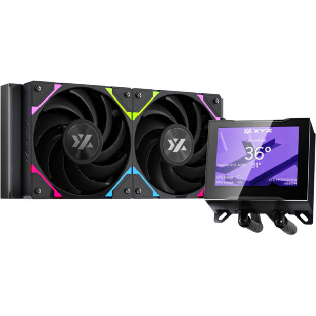 Xyz pc gear hydroview aio 240 refroidissement par eau (noir, argb, pwm)