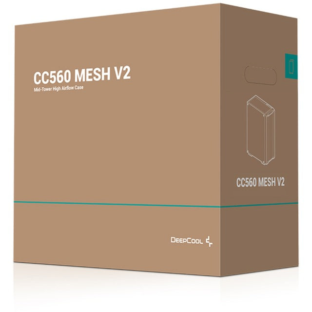 Boîtier tour midi Deepcool CC560 Mesh V2 (noir | 2x USB-A | RVB | Fenêtre)