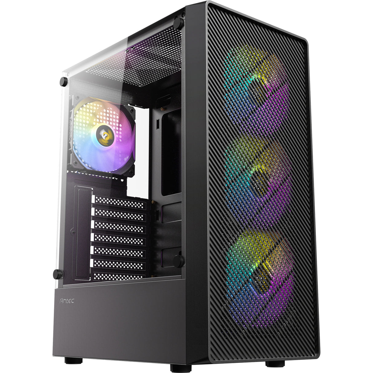Boîtier tour midi Antec ax26 rgb Elite (noir | 3x USB-A | verre trempé)