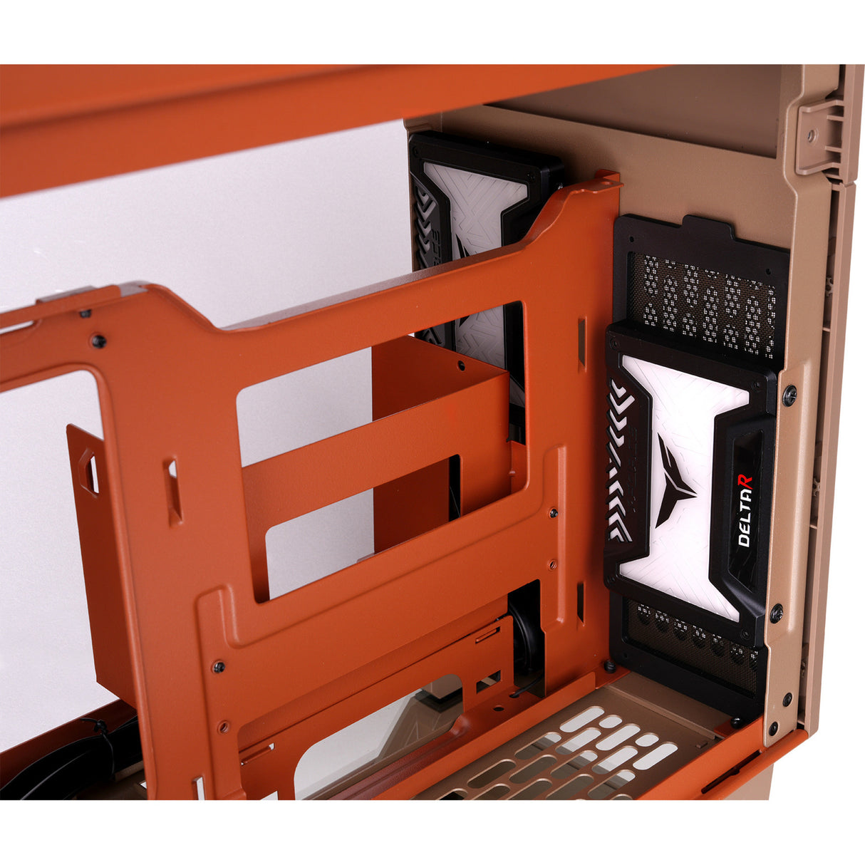 Thermaltake tr100 gravel sand mini tower behuizing (lichtbruin | 2x usb-a | 1x usb-c)