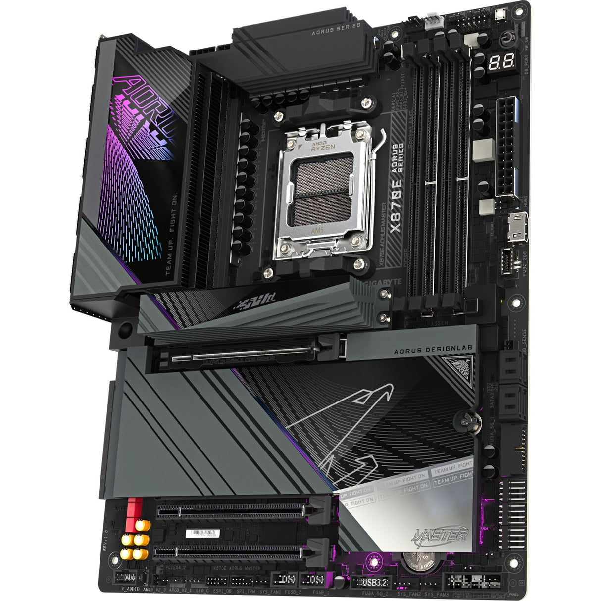 Carte mère Gigabyte x870e aorus master socket am5 (noir, raid, 5 Go LAN, Wi-Fi 7, BT, Son, ATX)