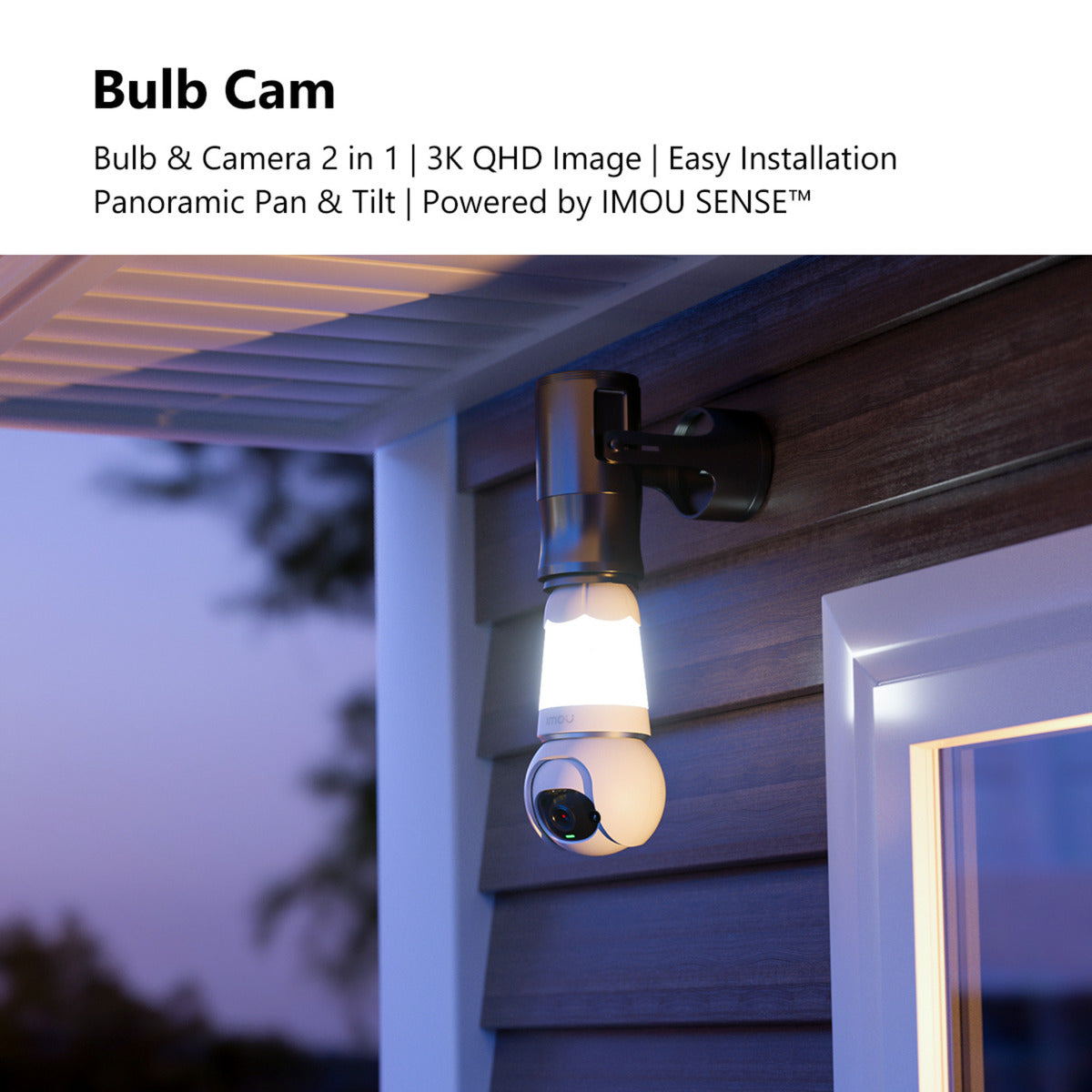 Caméra de sécurité Imou bulb cam 2k (blanc, raccord à vis universel e26 e27)