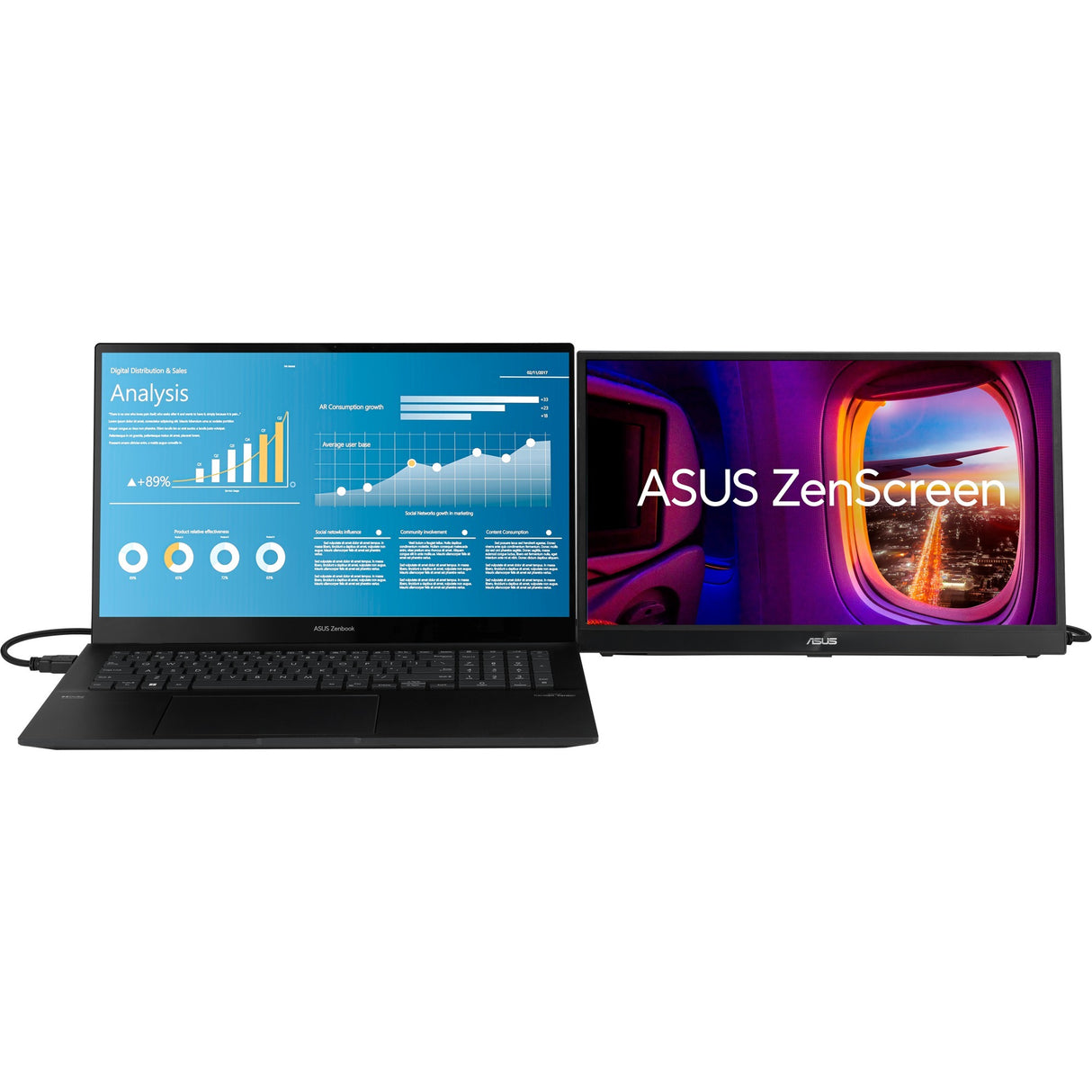 Moniteur portable Asus Zenscreen MB17Ahg 17.3 (noir, 144 Hz, HDMI, USB Type-C, FreeSync Premium)