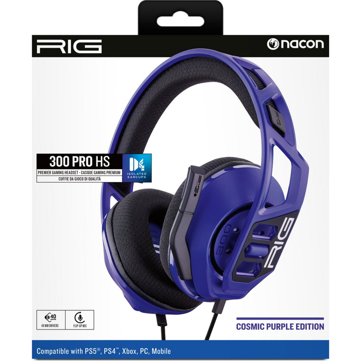 Nacon Rig 300 Pro HS Cosmic Over-Ear Gaming Casque (Violet, Playstation 4, Playstation 5, Windows, Nintendo Switch)