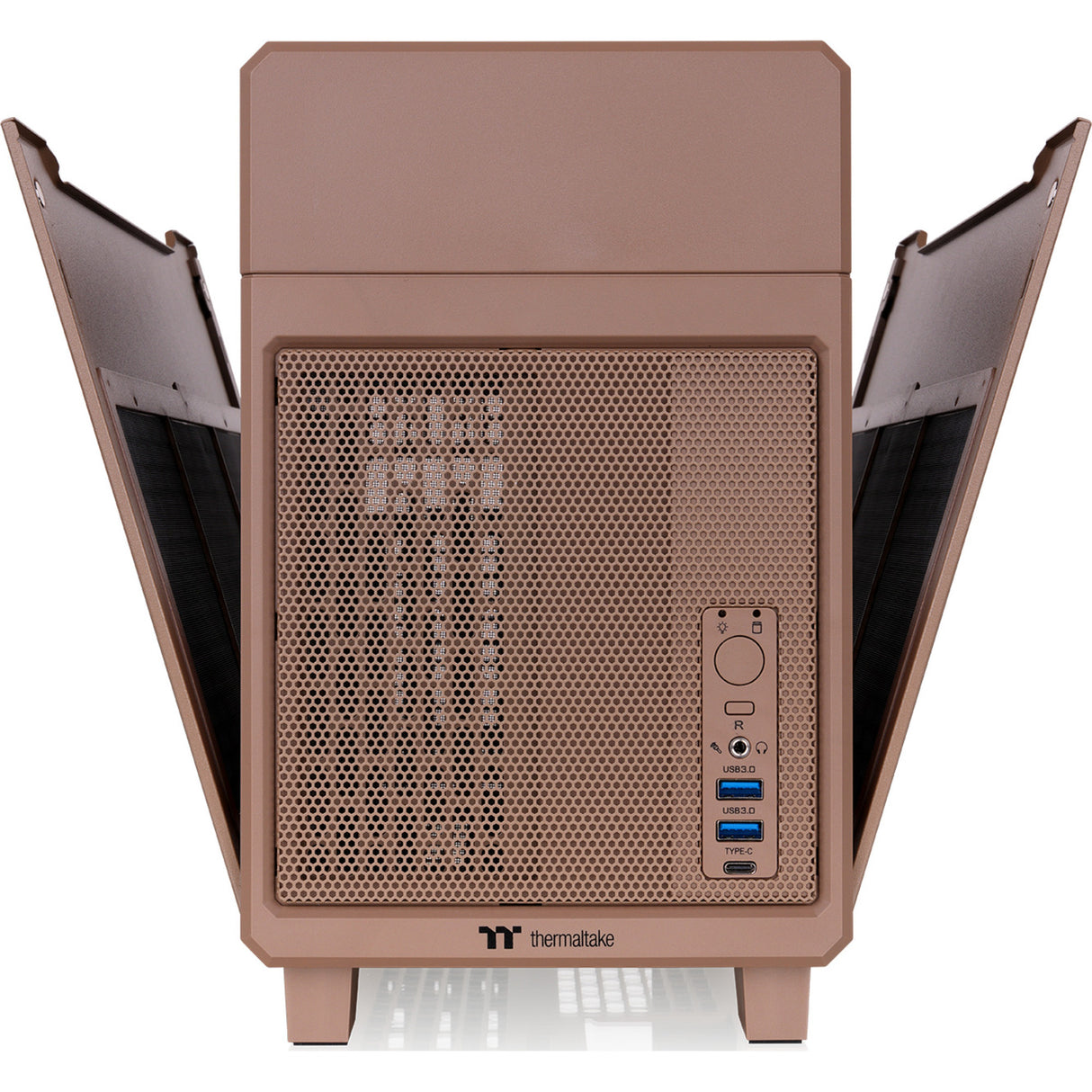 Thermaltake tr100 gravel sand mini tower behuizing (lichtbruin | 2x usb-a | 1x usb-c)