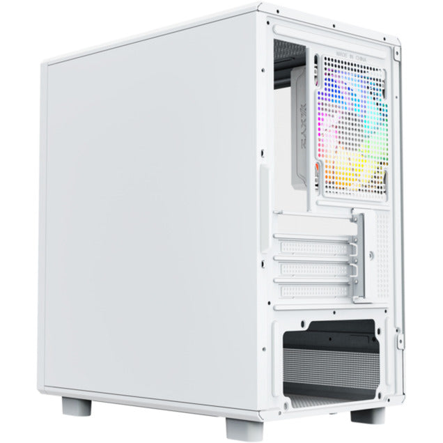 Boîtier tour midi Xyz pc gear atom (blanc | 2x USB-A | 1x USB-C | verre trempé)