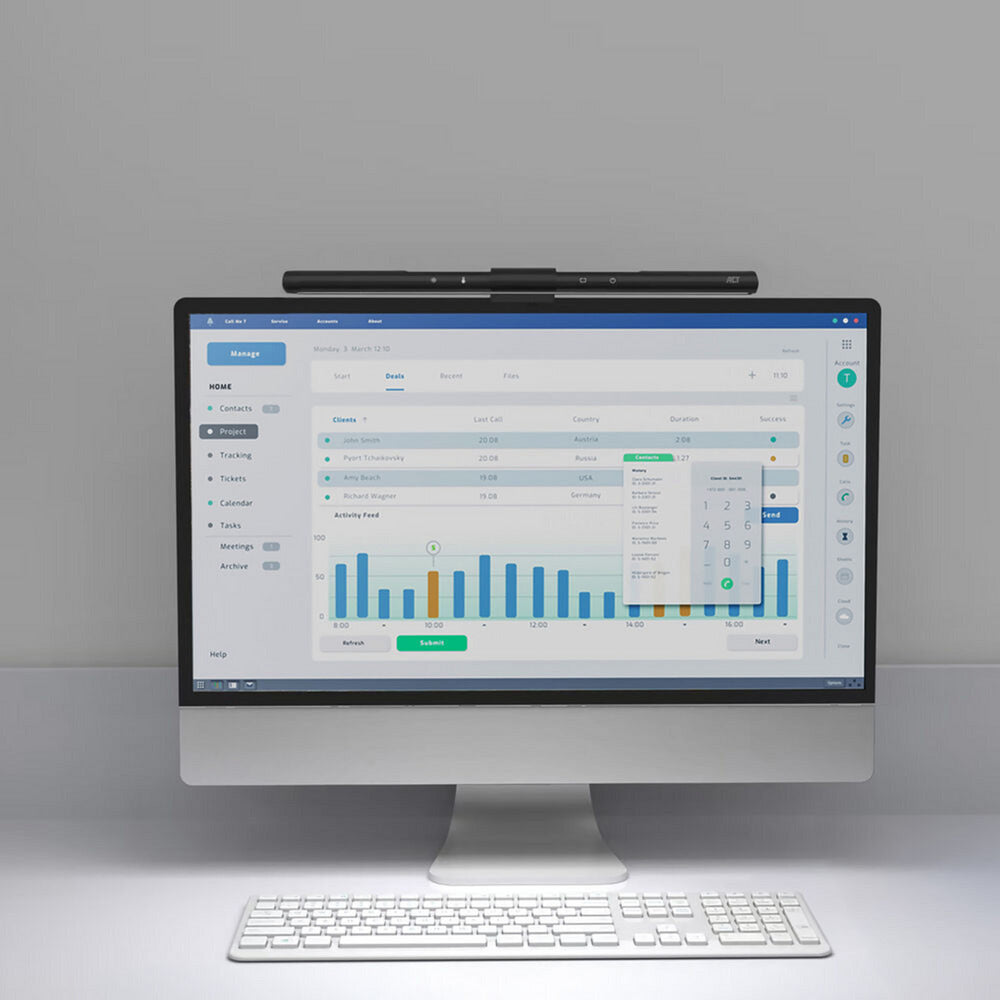 Barre lumineuse LED pour moniteur à intensité variable Act Connectivité Barre LED (noir, alimenté par USB, 3 000 K-6 500 K)