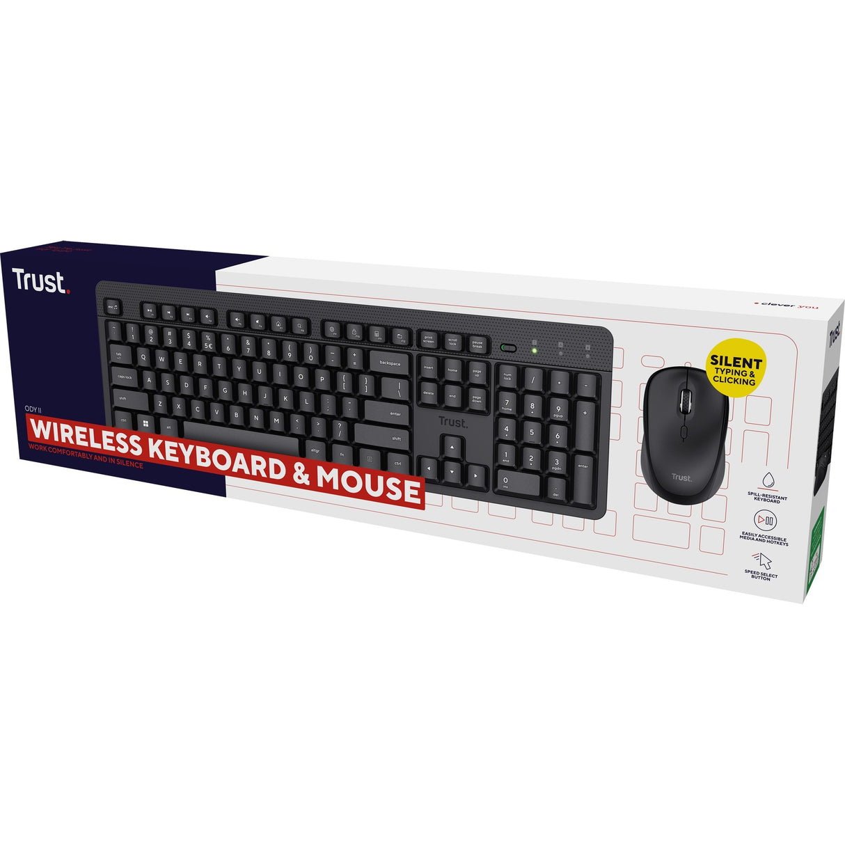 Claviers sans fil silencieux de Trust II II MUISSET
