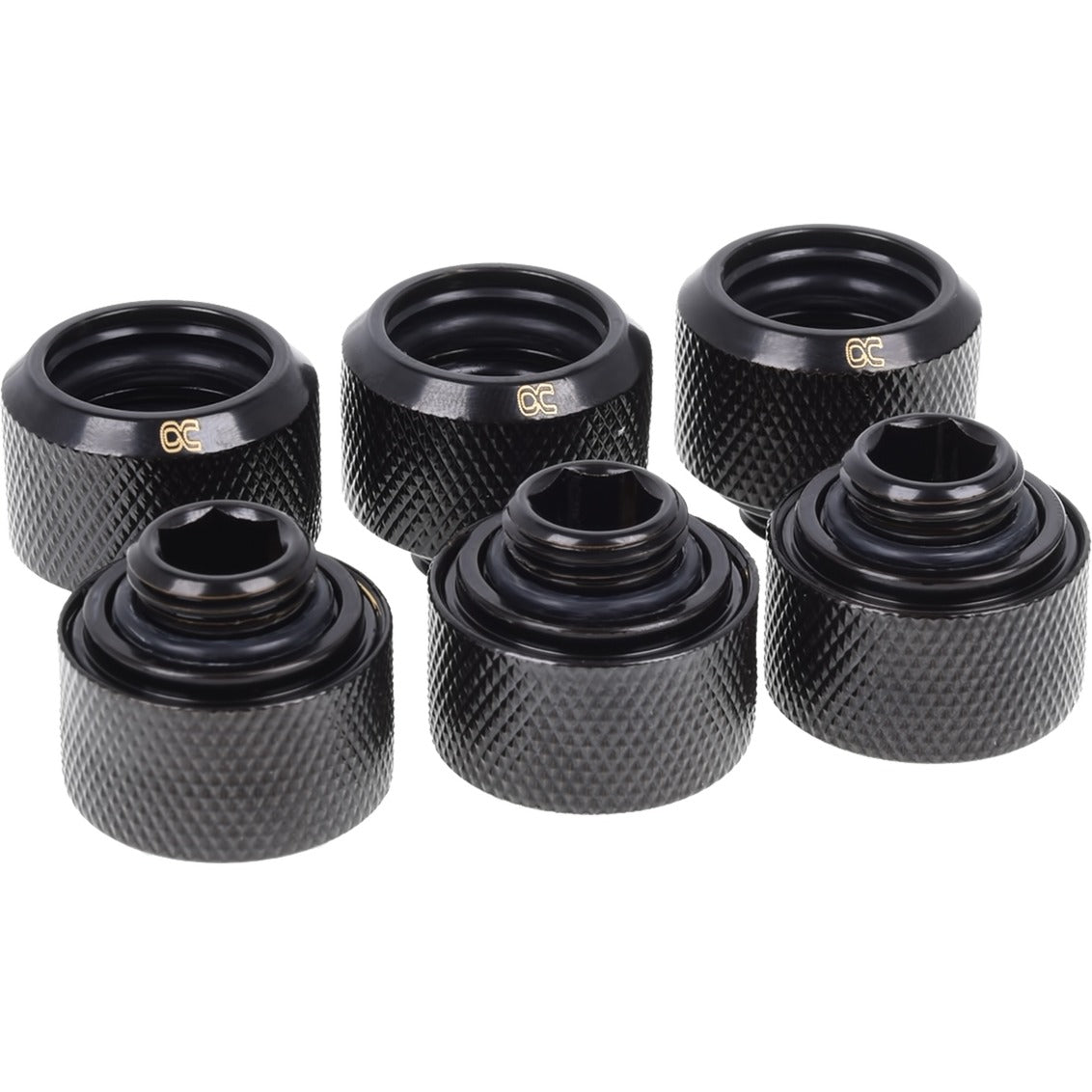 Alphacool eiszapfen 16mm raccord à compression pour tube dur g1 4 - jeu de six vis (noir)