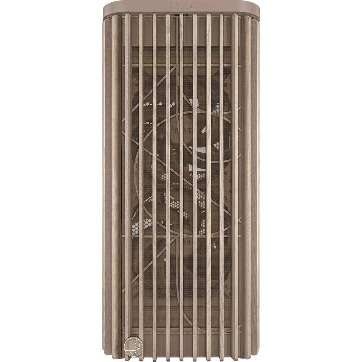Asus proart pa401 wood edition - mesh panel midi tower behuizing (beige houtkleur | 2x usb-a | 1x usb-c)