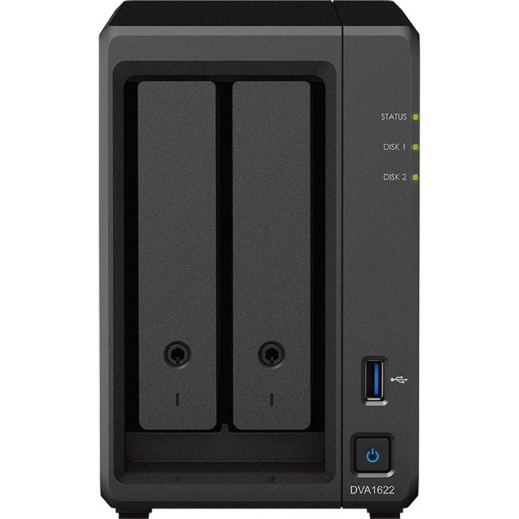 Enregistreur vidéo réseau Synology dva1622 (noir, 2x emplacements HDD 3,5)