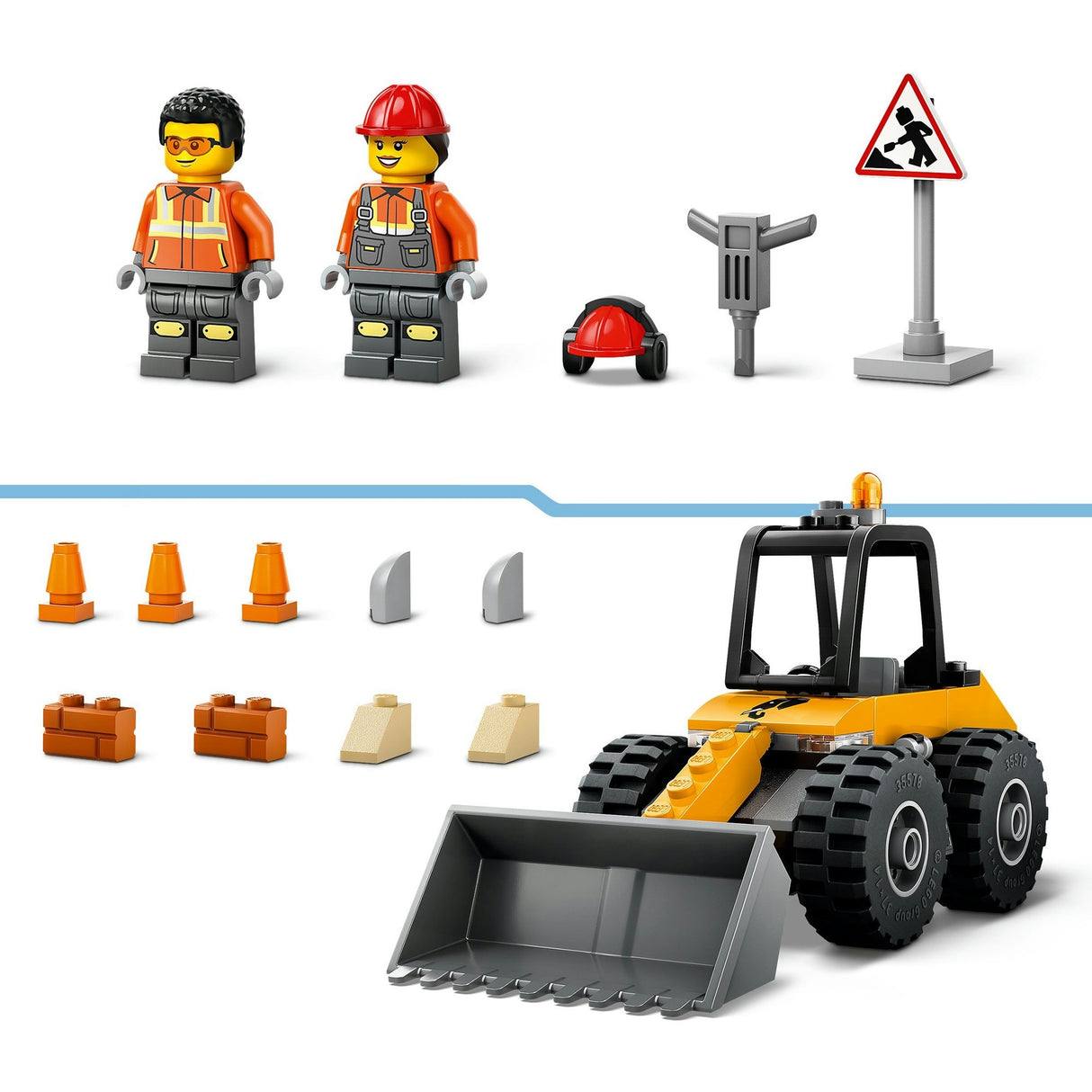 Lego 60450 City Great Vehicles Chargeuse sur pneus jaune | 2 pièces
