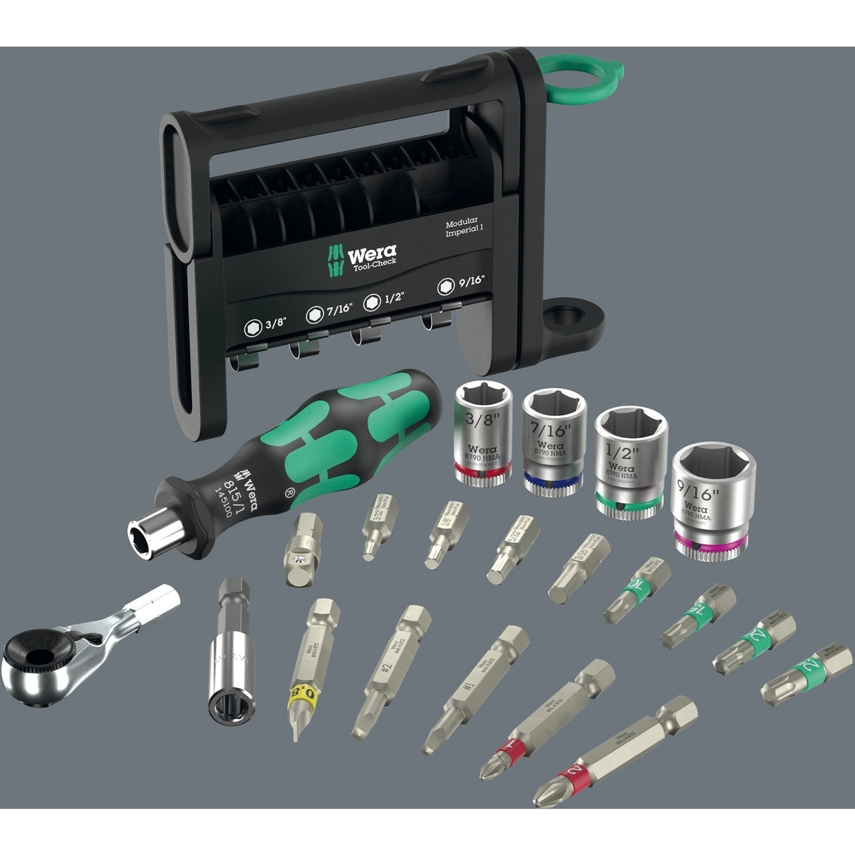 Wera Tool-Check Modular Set Imperial 1, jeu d'embouts 50 pièces (noir vert)