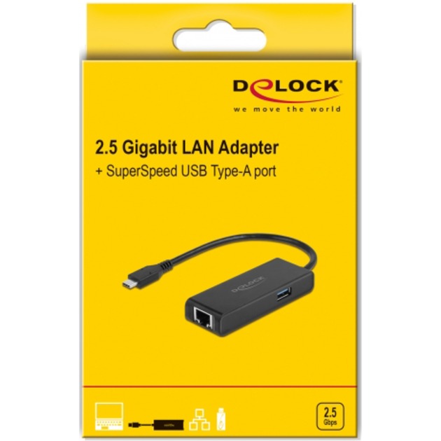 Adaptateur USB-C Dellock à 2,5 Gigabit LAN avec USB-A FEMAL