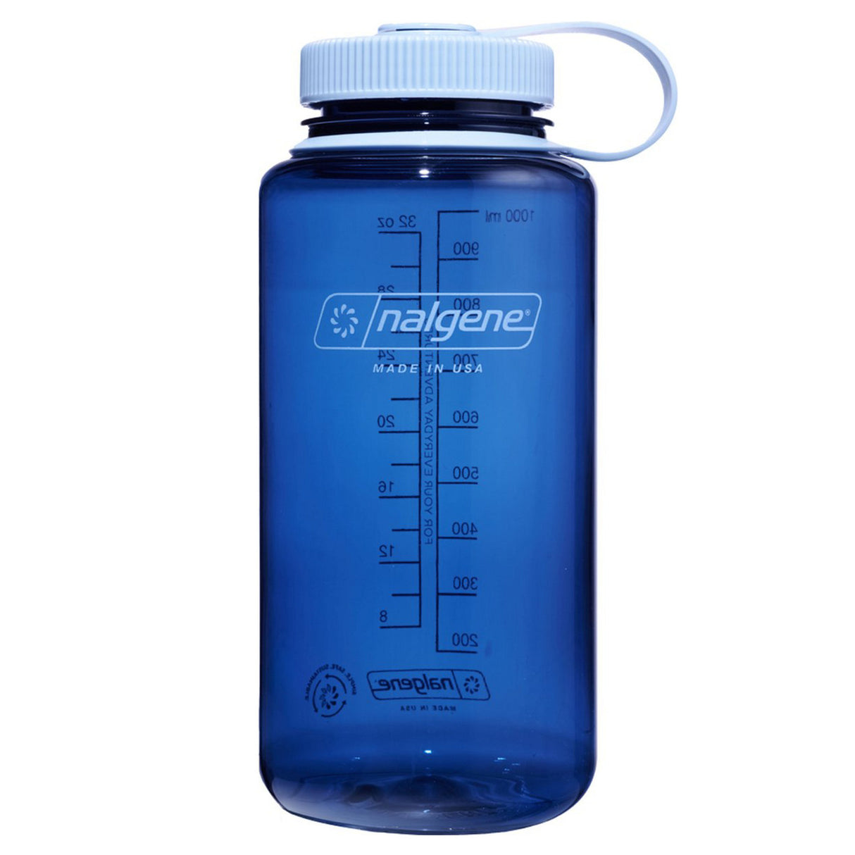 Bouteille d'eau de maintien à large ouverture Nalgene, gourde de 1 litre (indigo)