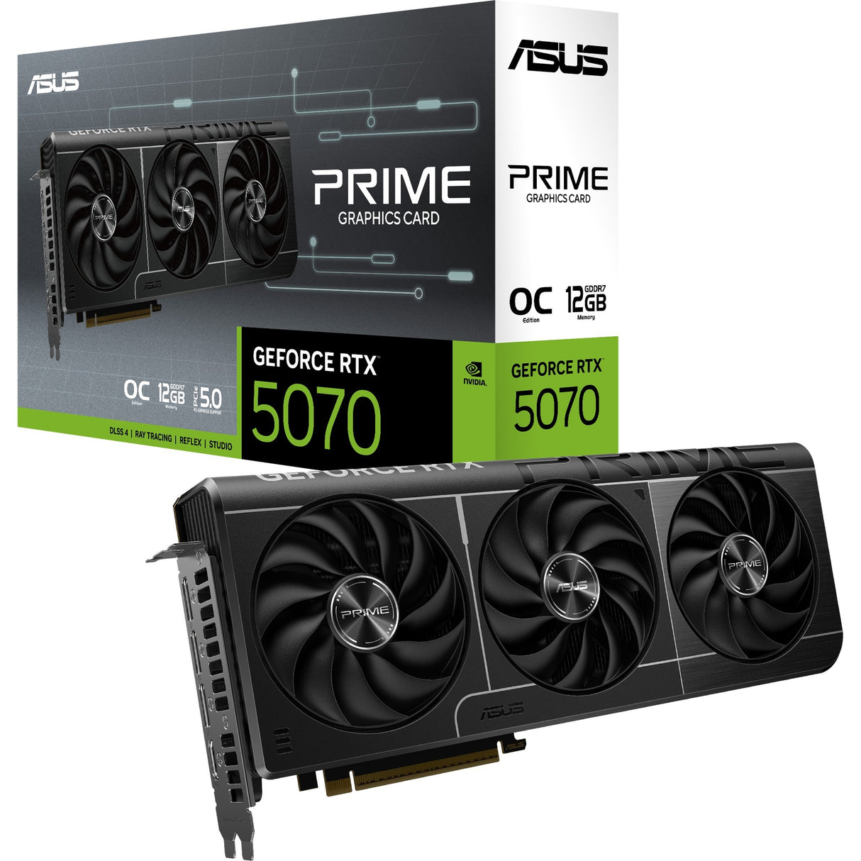 Carte graphique Asus Prime GeForce RTX 5070 OC (DLSS 4, 3x Display Port, 1x HDMI 2.1)