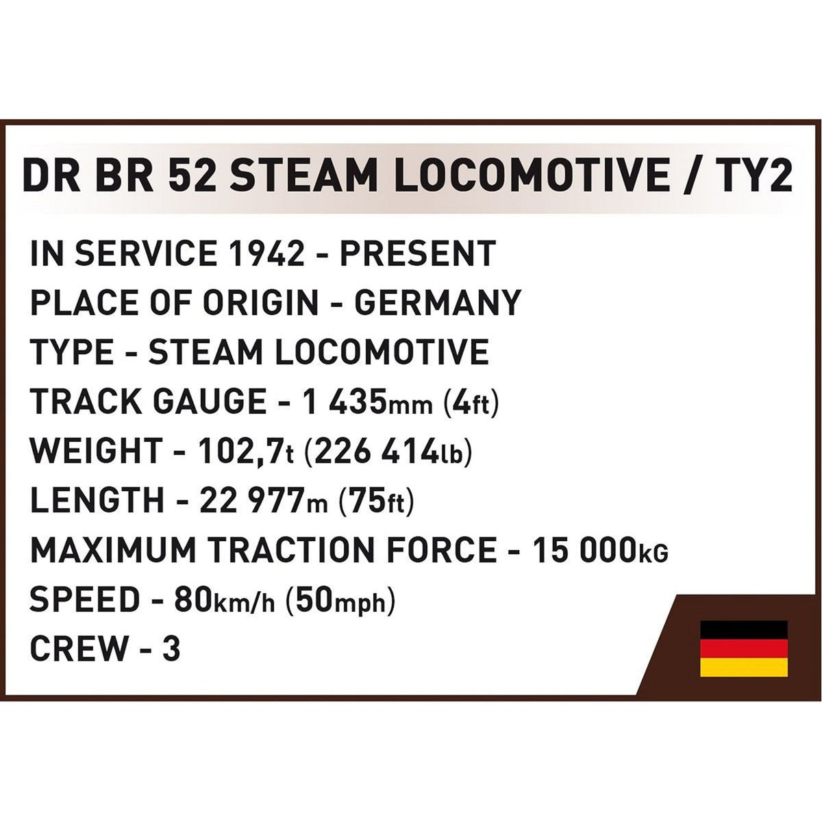 Cobi dr br 52 steam locomotive railway semaphore constructiespeelgoed (-6287, schaal 1:35)