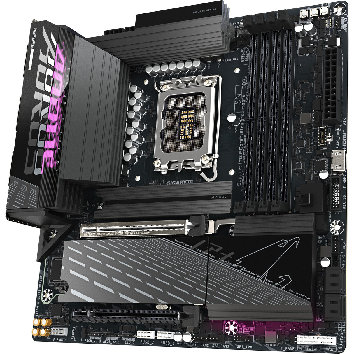 Carte mère Gigabyte B860M AORUS Elite WiFi 6E Socket 1851 (noir, RAID, 2,5 Go LAN, WiFi 6E, BT, Sound, µATX)