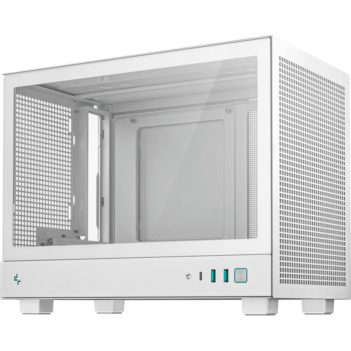 Boîtier mini tour Deepcool ch160 (blanc | 2x USB-A | 1x USB-C | verre trempé)