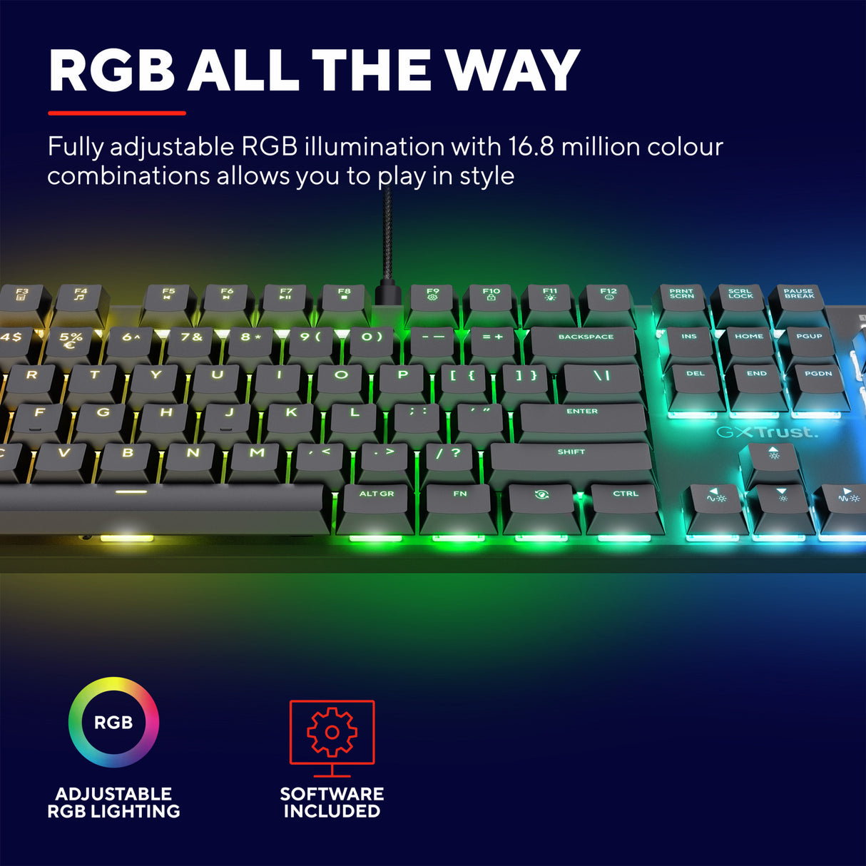 Trust GXT 866 Torix Clavier de jeu mécanique de haute qualité