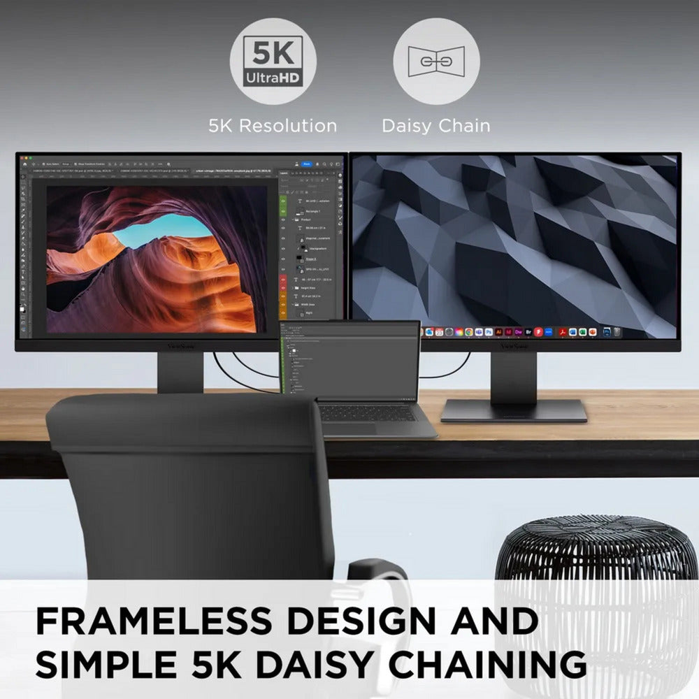 Moniteur UHD 27 4k compatible mac Viewsonic VP2788-5k (noir, 2x Thunderbolt 4, 1x HDMI, 1x Displayport, USB-A, USB-C)
