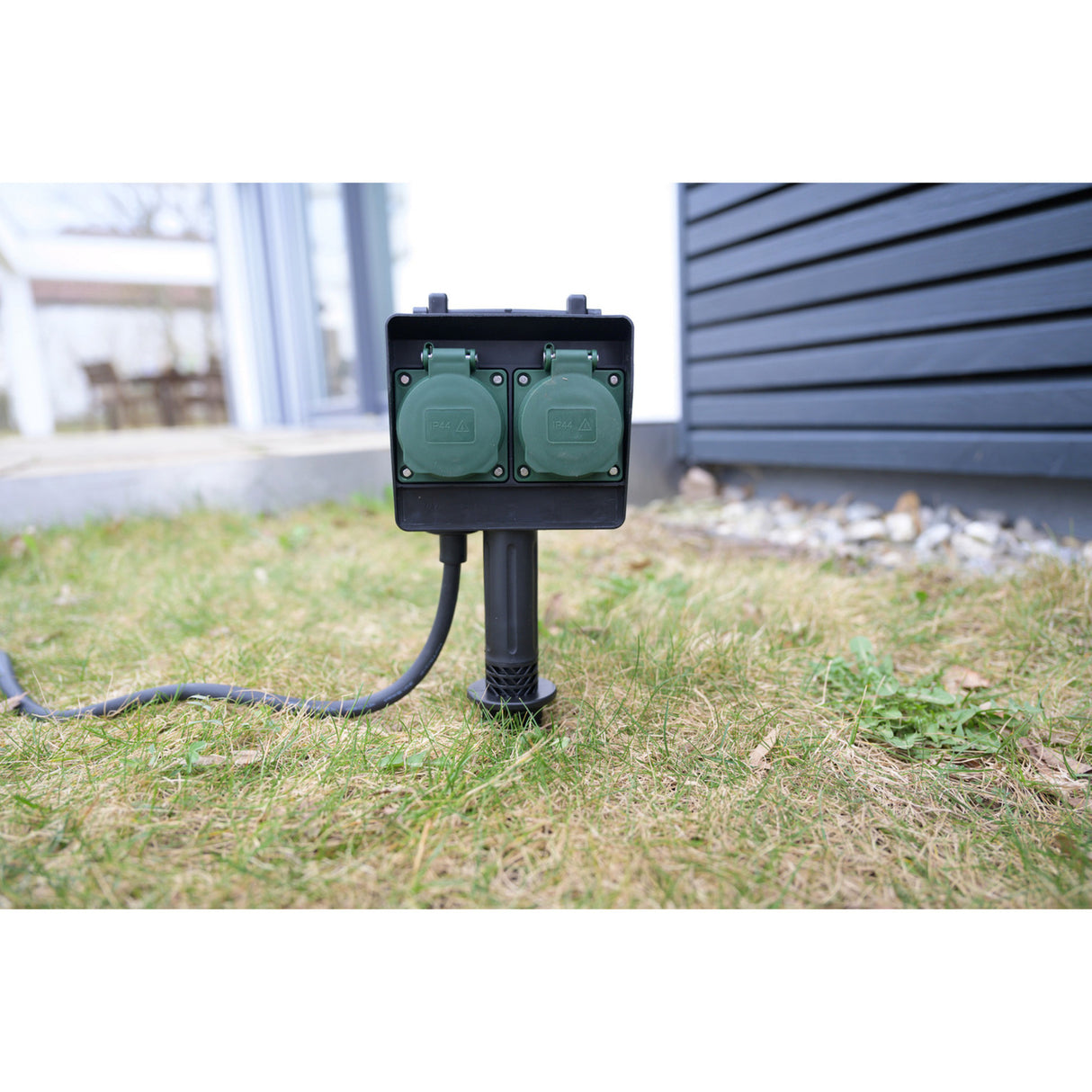 Prise de jardin Brennerstuhl avec piquet de terre 1154430 (noir, 1,4 mètre, IP44)