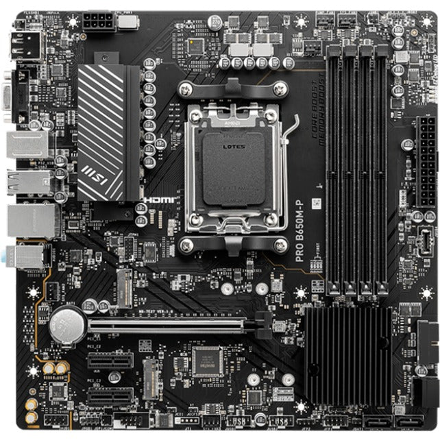 Carte mère MSI Pro B650M-P Socket AM5 (noir, RAID, 2,5 Go-LAN, son, µATX)
