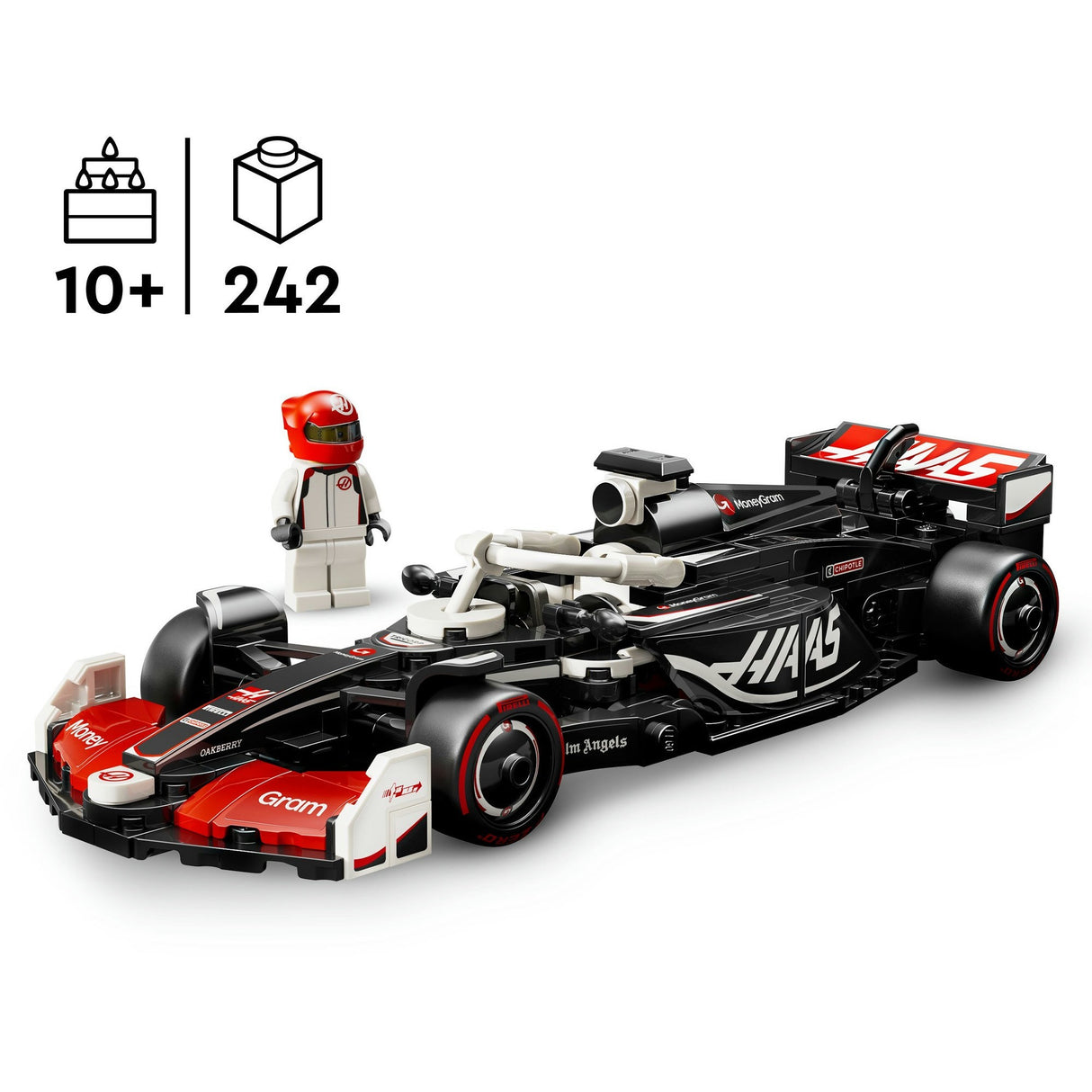 Lego Speed Champions 77250 Moneygram Hare F1 Team VF-24 Voiture de course