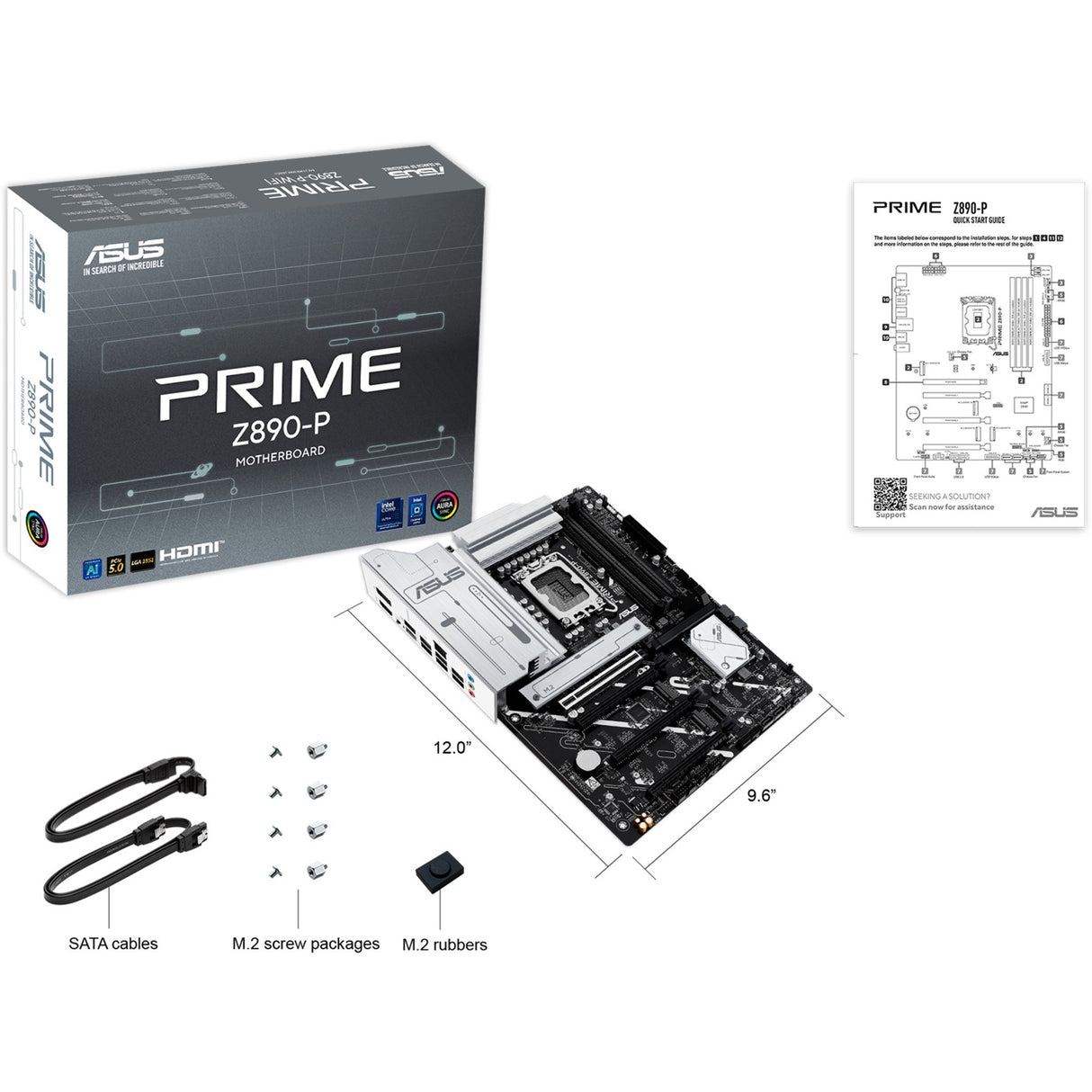 Carte mère Asus Prime Z890-P Socket 1851 (RAID, 2,5 Go-LAN, son, ATX)