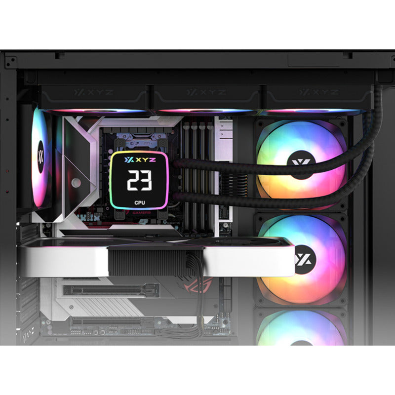 Xyz pc gear aquapulse aio 360 refroidissement par eau (noir, argb, pwm)