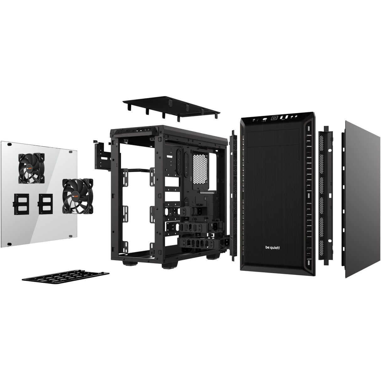 Soyez silencieux! boîtier tour midi pure base 600 window (noir | 2x USB-A | verre trempé)